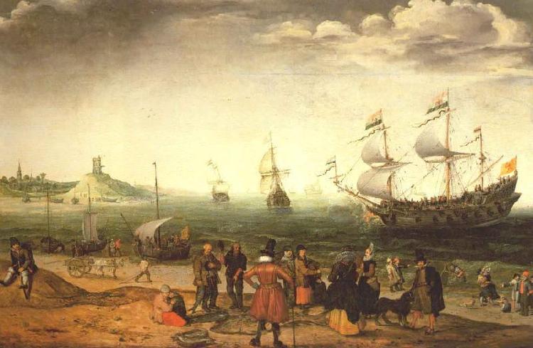 Adam Willaerts The painting Coastal Landscape with Ships oil painting image